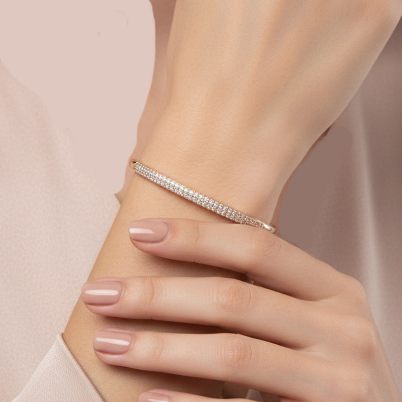 دستبند النگویی زنانه ژوپینگ مدل فول نگین کد 223C