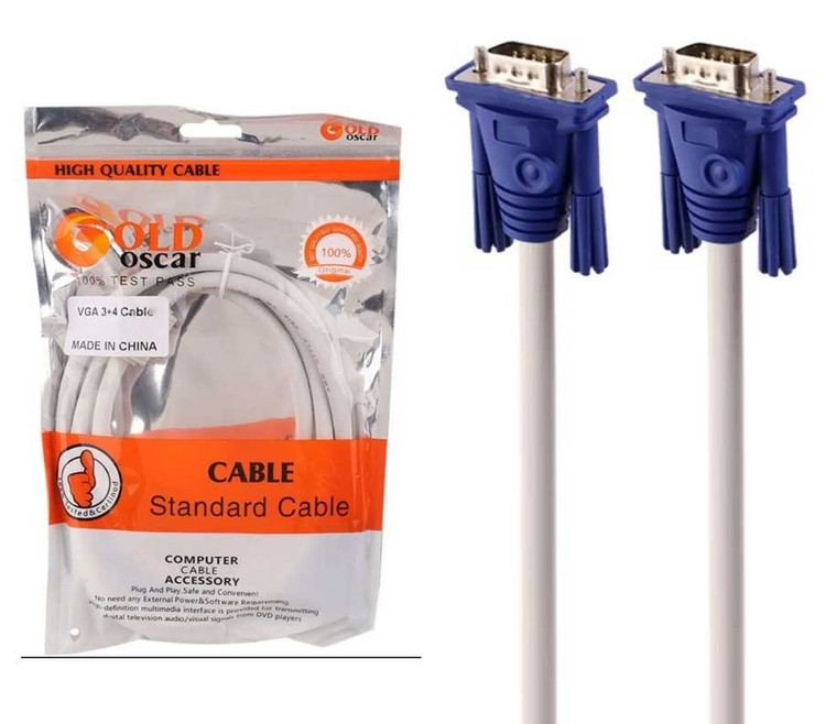کابل VGA 3+4 3 متری سفید برنad OSCAR
