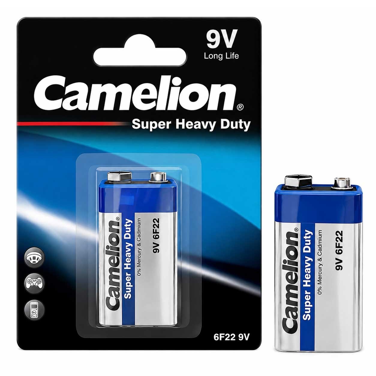باتری کتابی کملیون 9V مدل 6F22