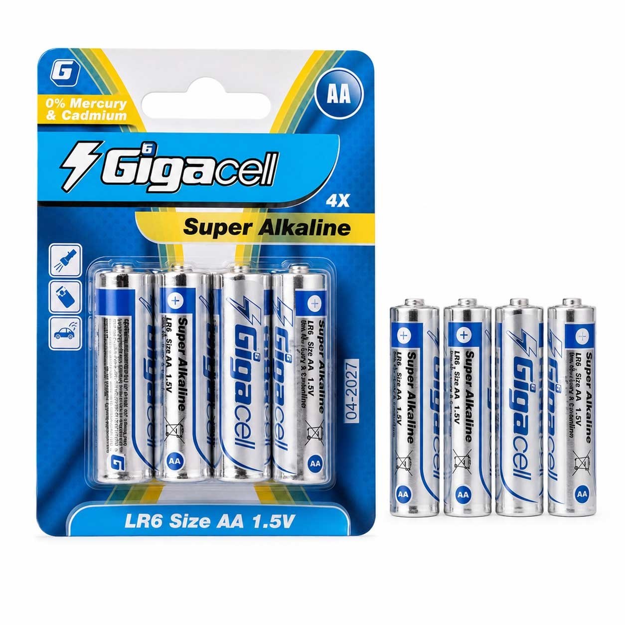باتری قلمی گیگاسل Gigacell Super Alkaline AA بسته 4 عددی